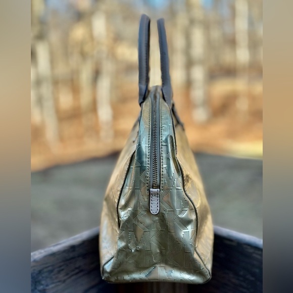 Michael Kors Metallic Gold Signature Sutton Bowler style satchel handbag - Picture 4 of 13